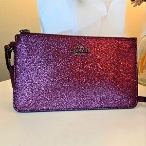 Coach Purple Glitter Wristlet
